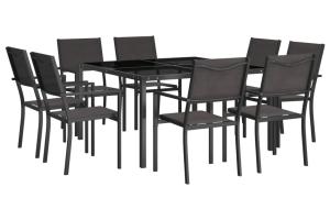 Mobilier de salle à manger d'extérieur 9 pièces acier 02_0014575