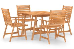 Mobilier de salle à manger de jardin 5 pièces bois d'acacia solide 02_0014589