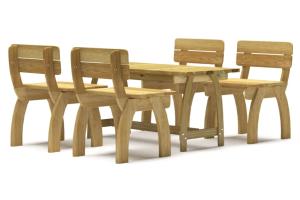 Mobilier de salle à manger de jardin 5 pièces bois de pin imprégné 02_0014592