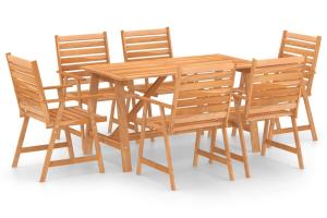 Mobilier de salle à manger de jardin 7 pièces bois d'acacia solide 02_0014597