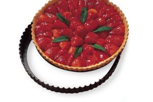 Moule à tarte amovible acier revêtu bords cannelés 24,5 cm Mathon