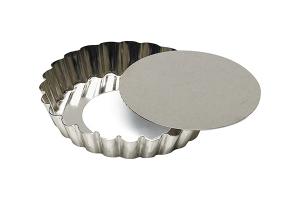 Moule à tartelette fond amovible 12 cm en fer blanc Gobel