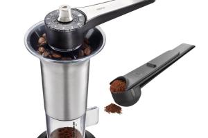 Moulin à café Lorenzo et mesurette en acier inoxydable et plastique Gefu