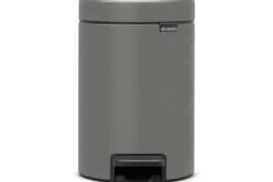 Newicon 3 l Poubelle à pédale, gris béton (126260) - Brabantia