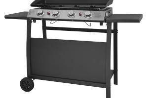 Plancha au gaz VALENCIA - 4 brûleurs 10kW + chariot Happy Garden