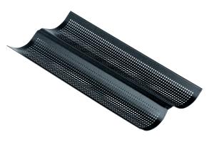 Plaque perforée 2 baguettes - antiadhérent Obsidian - 380 x 160 mm Gobel