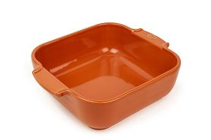 Plat carré céramique terracotta 21 cm Peugeot