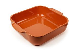 Plat carré céramique terracotta 28 cm Peugeot