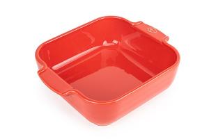 Plat à four céramique Appolia carré rouge 21 cm Peugeot