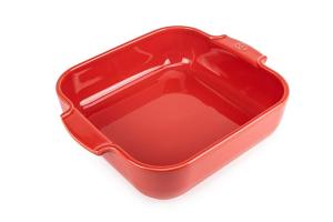 Plat à four céramique Appolia carré rouge 28 cm Peugeot