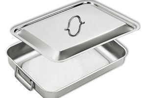 Plat à four en inox avec couvercle 35 x 27 cm Inoxriv