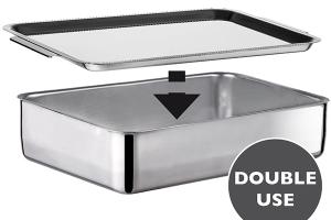 Plat à four Inox extra profond avec couvercle Duplex Inoxriv