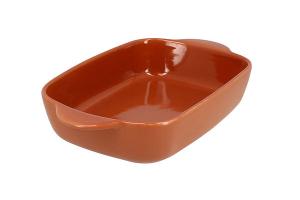 Plat à four rectangulaire Octave en grès terracotta 21,8 x 13,5 cm Menastyl
