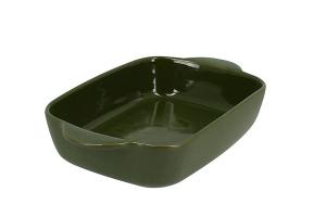 Plat à four rectangulaire Octave en grès vert 21,8 x 13,5 cm  Menastyl