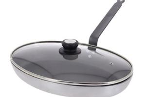 Poêle à poisson ovale choc resto avec couvercle 36 cm De Buyer