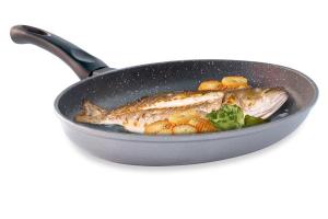 Poêle à poisson ovale revêtement Dur comme la pierre 34 cm Mathon