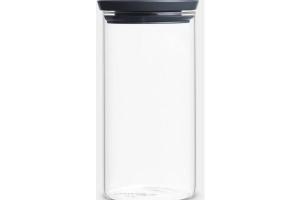 Pot en verre saclable 1.1l gris foncé