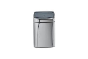 Poubelle 10 litres Brabantia Touch-bin rectangle inox brillant