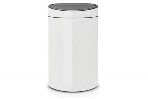 Poubelle 40 L Blanche - Touch Bin - Brabantia