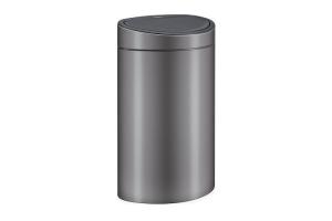 Poubelle 40 litres Brabantia Touch Bin ovale inox platinium