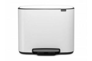 Poubelle à pédale 2 seaux 11+23l blanc Brabantia 121142 - blanc