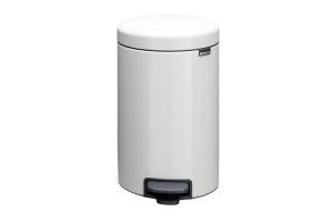 Poubelle blanche 5 litres Brabantia ronde à pédale