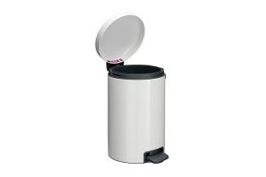 Poubelle métal blanc 20 litres Brabantia ronde à pédale