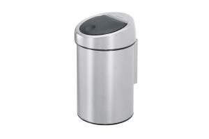 Poubelle murale 3 litres Brabantia Touch-bin ronde inox mat