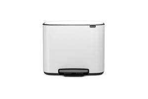 Poubelle a pedale 11+23L deux compartiments blanc