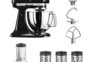 Robot artisan noir 5KSM175PS avec accessoire tranchoir et râpes 3 cylindres 5KSMVSA Kitchenaid