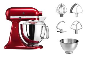 Robot pâtissier Artisan à tête inclinable 4,8 L 300 W rouge pomme d'amour 5KSM175PSECA Kitchenaid