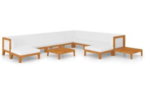 Salon de jardin meuble d'extérieur ensemble de mobilier 12 pièces avec coussins bois d'acacia solide 02_0015546