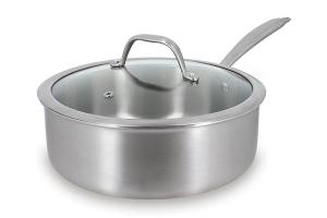 Sauteuse tout inox Triply 24 cm et couvercle en verre Menastyl