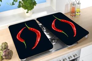 Set de 2 couvre plaques protection motifs Piments Wenko by Maximex