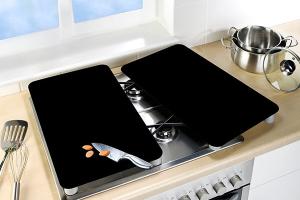 Set de 2 couvres plaques Noir 30 x 52 cm Wenko by Maximex