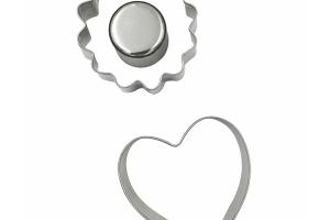 Set 2 emporte-pièces pour biscuits fourrés coeur et fleur Patisse