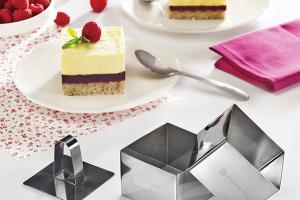 Set de 2 emporte-pièces carrés en inox avec poussoir Mathon