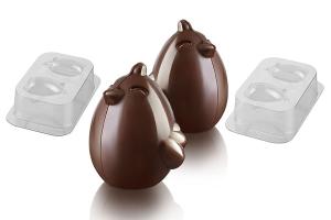 Set de 2 moules Chocolat Poussin de Pâques Paul Cino Silikomart