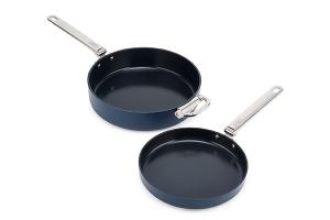 Set de 2 Poêles en aluminium revêtu Space 24 et 28 cm et séparateur protecteur Joseph Joseph