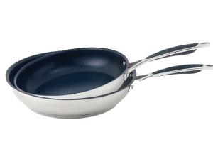 Set 2 poêles antiadhérentes Excell'Inox 24 et 28 cm Mathon
