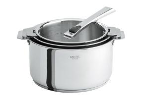 Set 3 casseroles inox Casteline 16, 18 et 20 cm et manche amovible Cristel