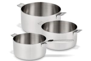 Set 3 casseroles inox Evolution 16, 18 et 20 cm et manche amovible Beka
