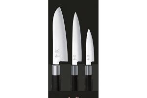 Set 3 couteaux 10 cm,15 cm,18 cm Wasabi Black Kai