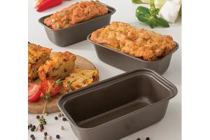 Set 3 mini moules à cake acier revêtu 15,5 cm Mathon