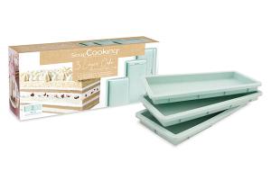 Set de 3 moules silicone layer cake rectangulaire Scrapcooking