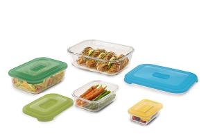 Set de 4 boîtes en verre Net Glass Storage Joseph Joseph