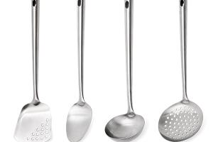 Set 4 ustensiles en inox louche cuillère spatule écumoire Mathon