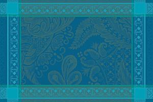 Set antitache déperlant pur coton bleu 54X39 Garnier Thiebaut