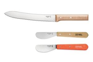 Set couteau à pain N°116 Parallèle et 2 tartineurs N°117 naturel et mandarine Opinel