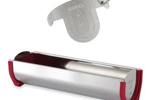 Set gouttière à bûche inox 30 cm et 3 raclettes à bûche Gobel